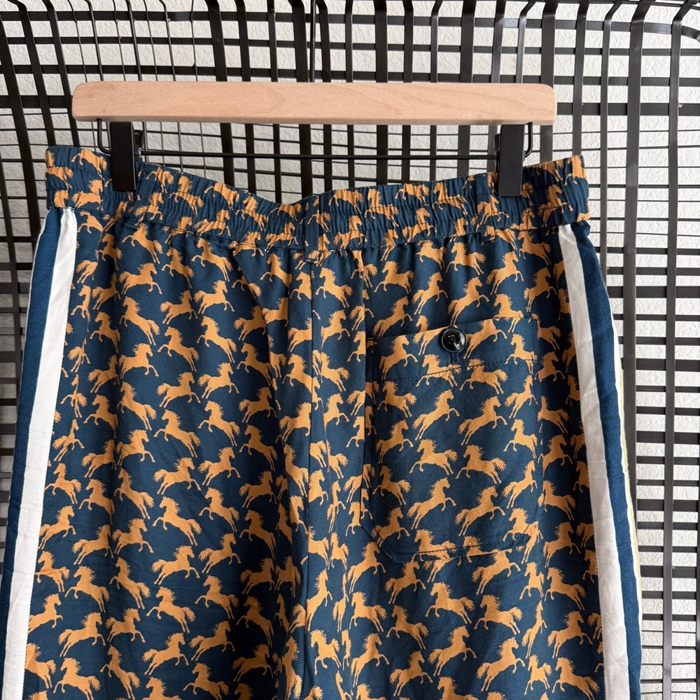 Anthropologie Maeve The Brooklin Tie-Front Printed Pull-On Pants horse print - Picture 7 of 8